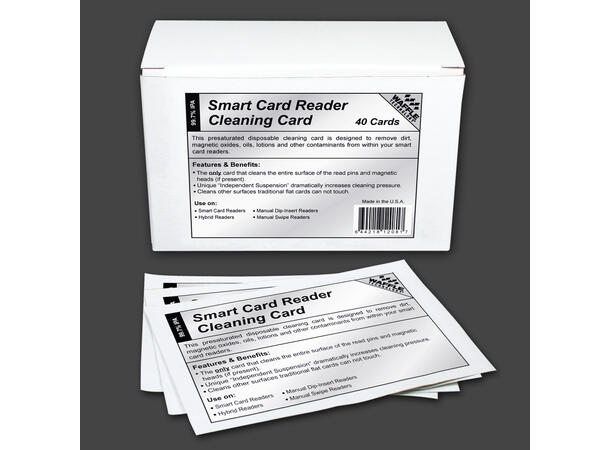 Renskort til betalingsterminal for chip og magnetstripe (eske à 40 kort) 